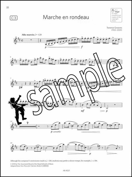 3rd sample page from ABRSM Clarinet Exam Pieces Grade 6 from 2022