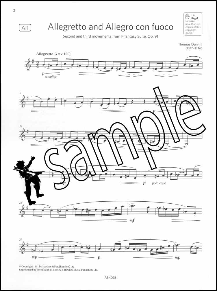 1st sample page from ABRSM Clarinet Exam Pieces Grade 7 from 2022