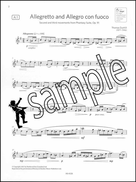 1st sample page from ABRSM Clarinet Exam Pieces Grade 7 from 2022