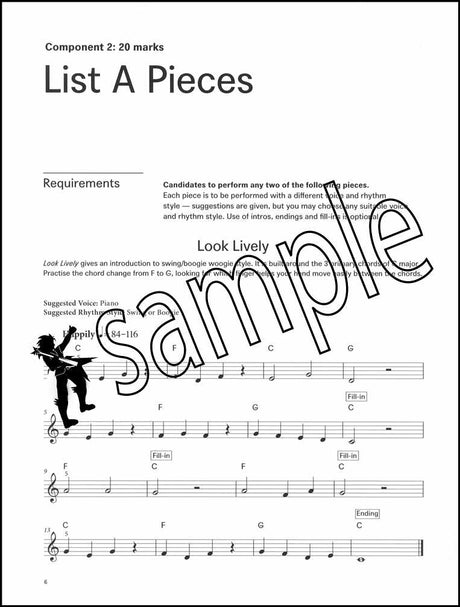 1st sample page from The London College of Music Electronic Keyboard Handbook Step 1