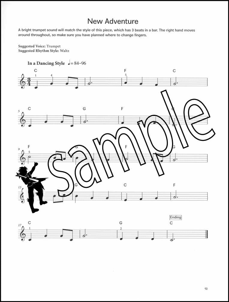 3rd sample page from The London College of Music Electronic Keyboard Handbook Step 1