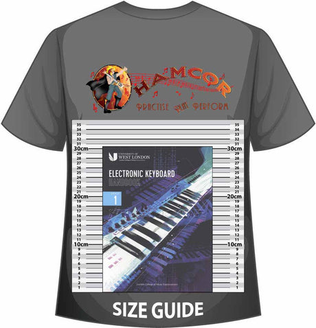 front cover of The London College of Music Electronic Keyboard Handbook Grade 1 on a size guide