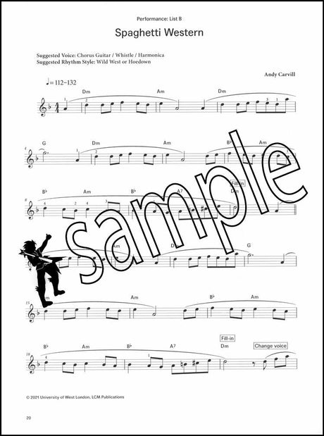 2nd sample page from The London College of Music Electronic Keyboard Handbook Grade 2