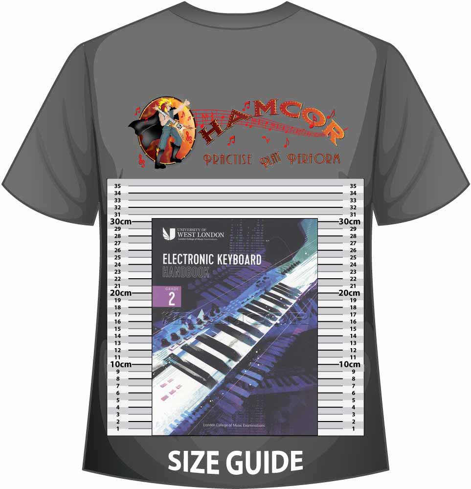 front cover of The London College of Music Electronic Keyboard Handbook Grade 2 on a size guide