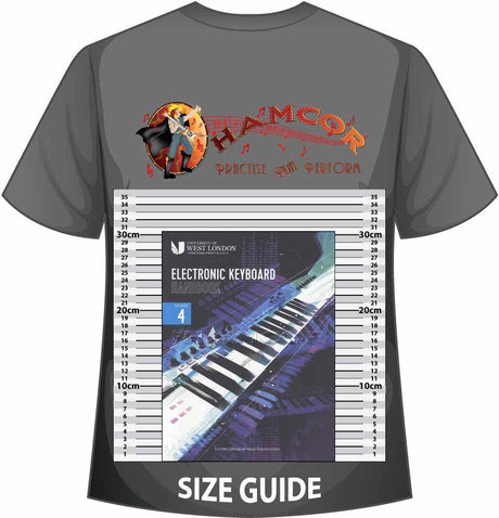 front cover of The London College of Music Electronic Keyboard Handbook Grade 4 on a size guide