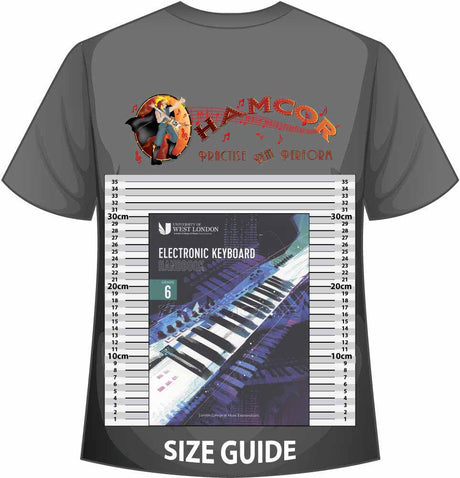 front cover of The London College of Music Electronic Keyboard Handbook Grade 6 on a size guide