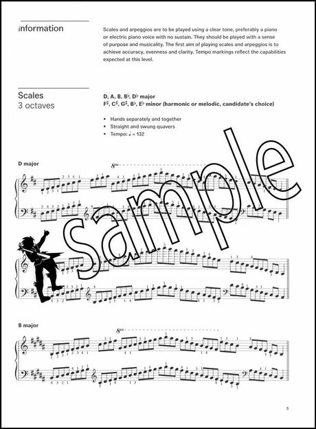 1st sample page from The London College of Music Electronic Keyboard Handbook Grade 7