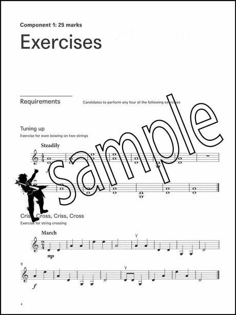 1st sample page from London College of Music Violin Handbook Step 1 from 2021