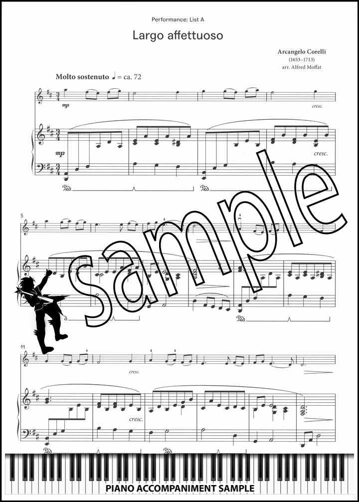 piano accompaniment sample page from London College of Music Violin Handbook Grade 3 from 2021