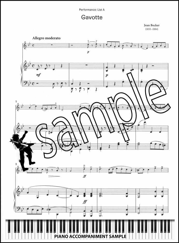 piano accompaniment sample page from London College of Music Violin Handbook Grade 4 from 2021