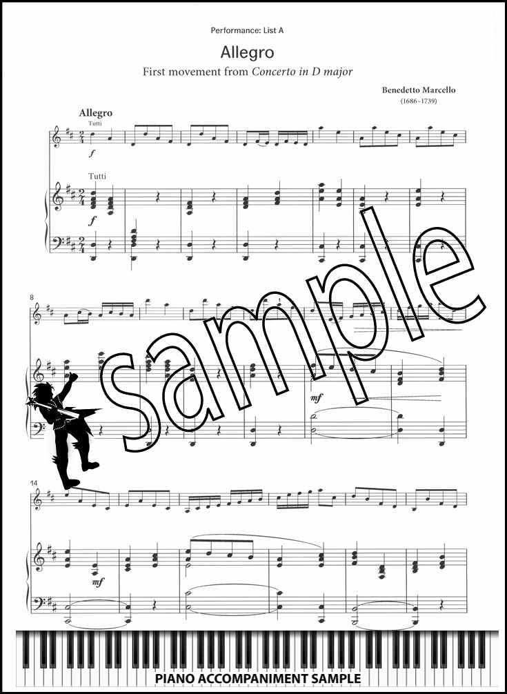 piano accompaniment sample page from London College of Music Violin Handbook Grade 8 from 2021