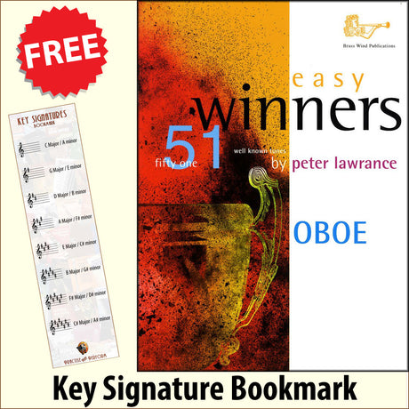 front cover of Easy Winners for Oboe Book Only together with free Treble Clef bookmark