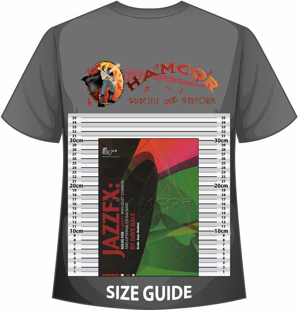 front cover of JazzFX Solos for Clarinet Book/CD by Dave Gale on a size guide