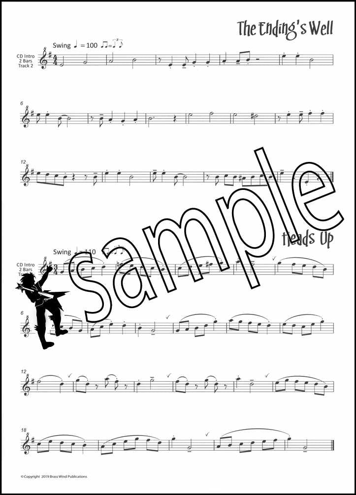 1st sample page from JazzFX Solos for Descant Recorder Book/CD by Dave Gale