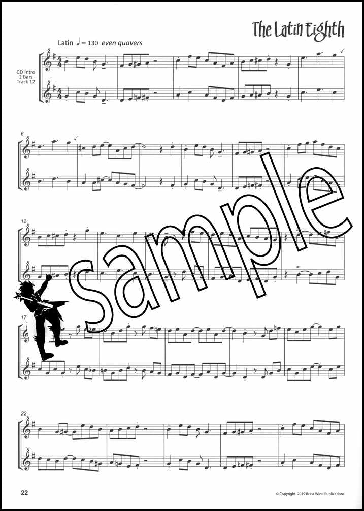 3rd sample page from JazzFX Solos for Descant Recorder Book/CD by Dave Gale