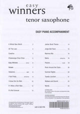 front cover of Easy Winners Piano Accompaniment for Tenor Saxophone