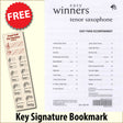 front cover of Easy Winners Piano Accompaniment for Tenor Saxophone together with free Grand Staff bookmark