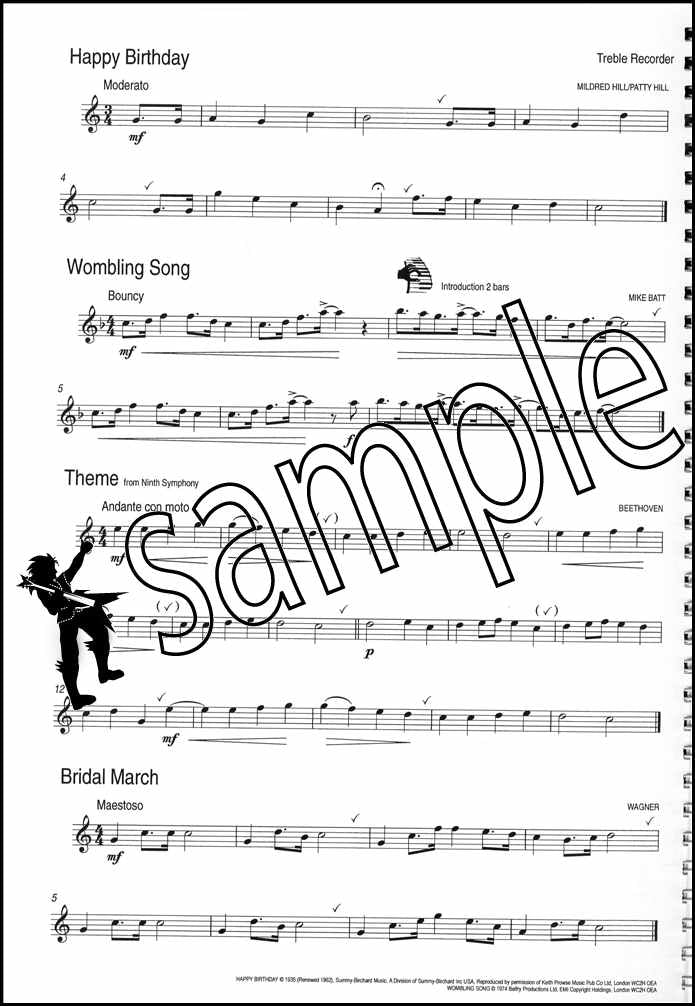 1st sample page from Winners Galore for Treble Recorder