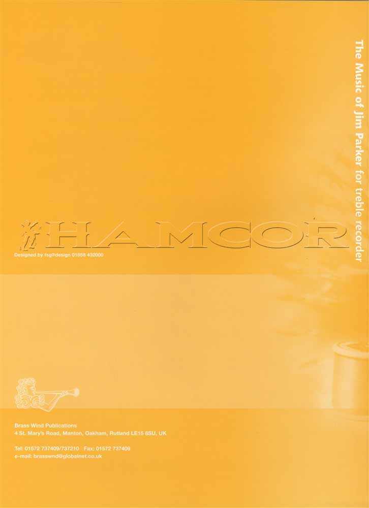 back cover of The Music of Jim Parker for Treble Recorder
