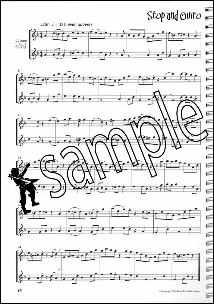 3rd sample page from JazzFX Solos for Treble Recorder Book/CD by Dave Gale