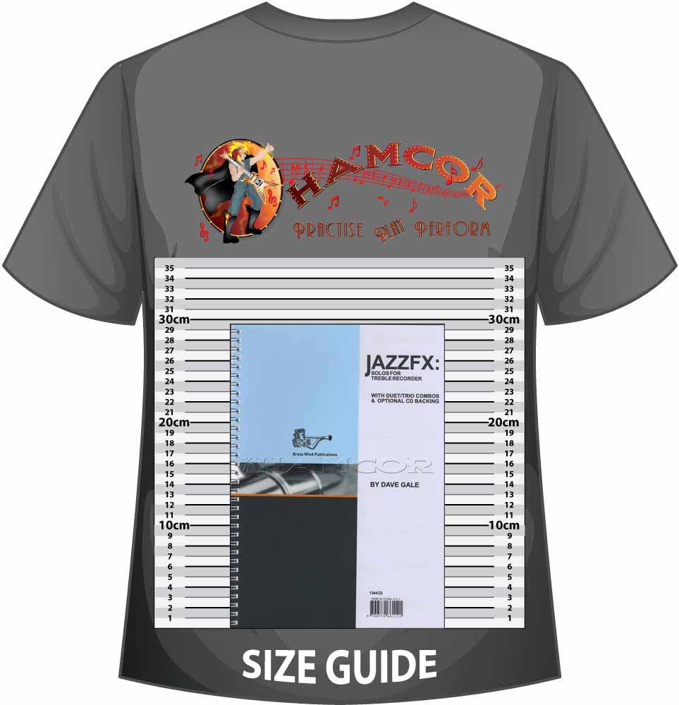 front cover of JazzFX Solos for Treble Recorder Book/CD by Dave Gale on a size guide
