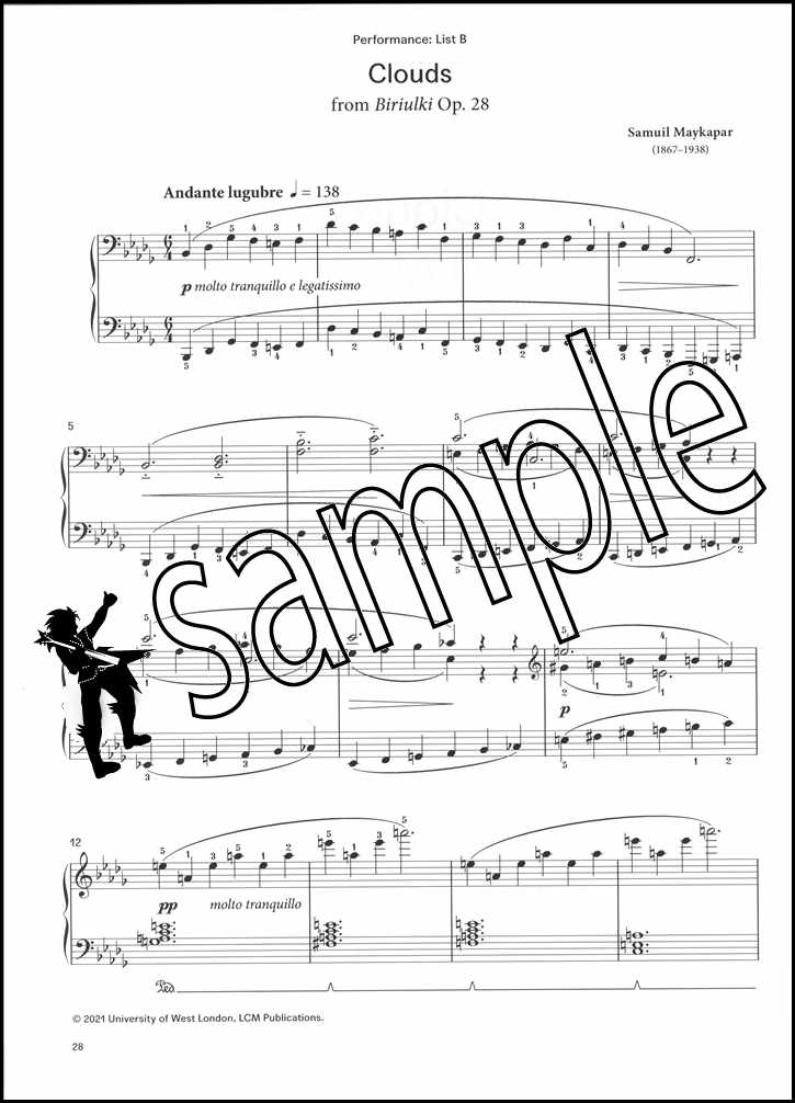 2nd sample page from London College of Music Piano Handbook Grade 4 from 2021