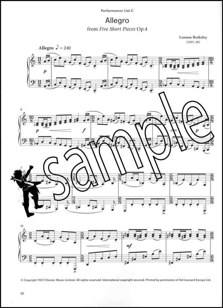 3rd sample page from London College of Music Piano Handbook Grade 6 from 2021