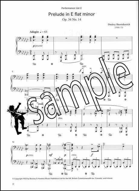 3rd sample page from London College of Music Piano Handbook Grade 7 from 2021