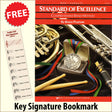 front cover of Standard of Excellence Trombone Treble Clef Book 1 together with free Treble Clef bookmark