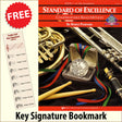 front cover of Standard of Excellence Eb Alto Saxophone Book 1 together with free Treble Clef bookmark