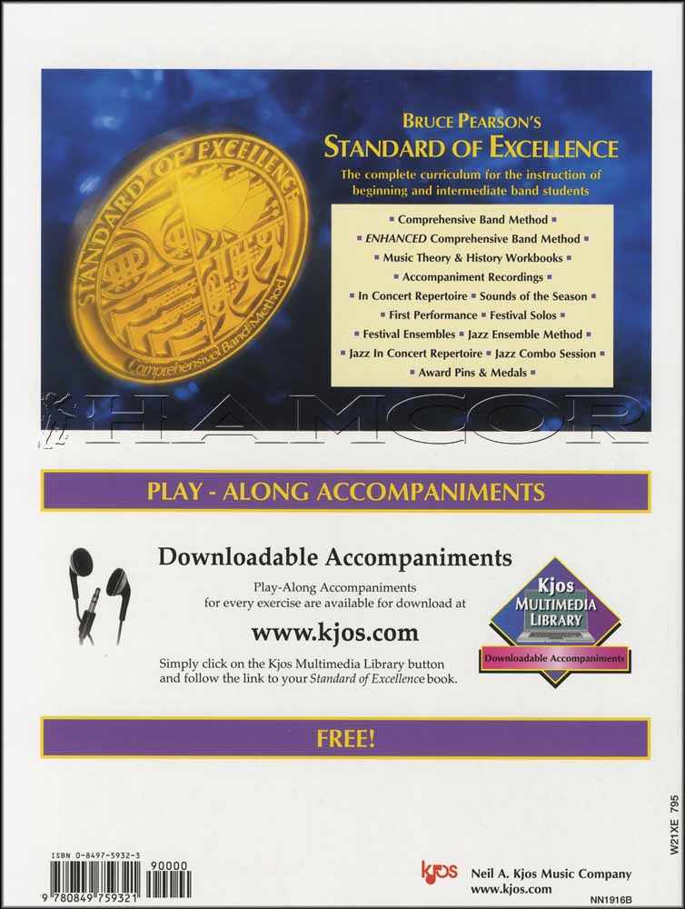 back cover of Standard of Excellence Eb Alto Saxophone Book 1