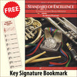 front cover of Standard of Excellence Bb Tenor Saxophone Book 1 together with free Treble Clef bookmark