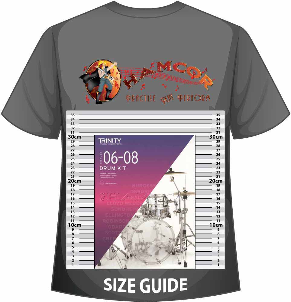 front cover of Trinity College London Drum Kit Grades 6-8 from 2020 on a size guide