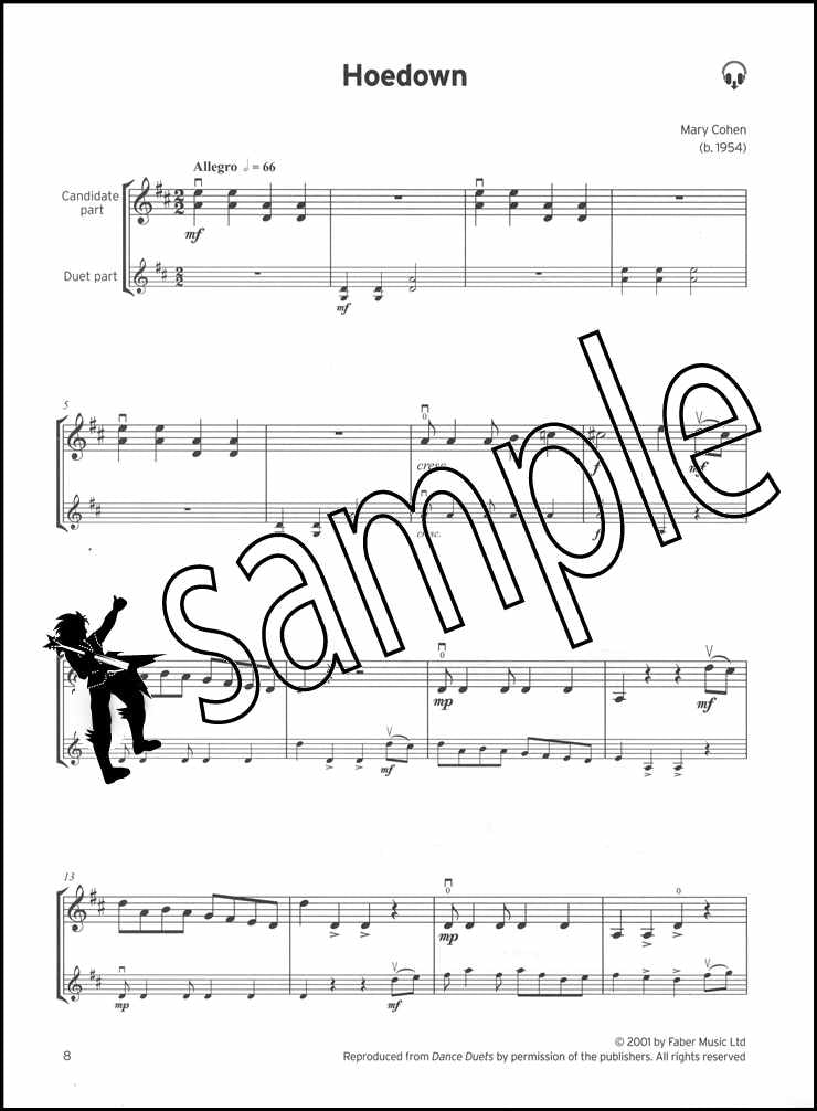 2nd sample page from Trinity College London Violin Grade 1 (inc Piano) from 2020