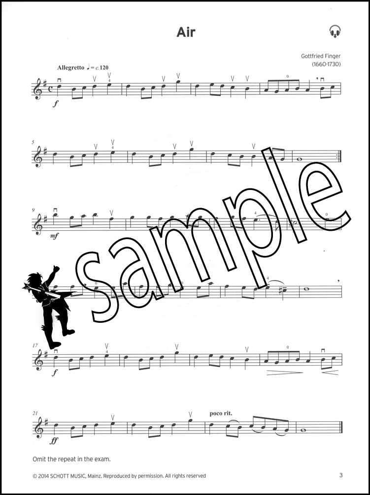 1st sample page from Trinity College London Violin Grade 2 (inc Piano) from 2020