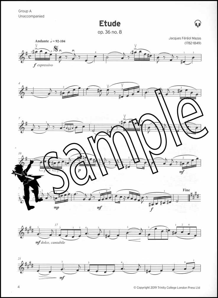 1st sample page from Trinity College London Violin Grade 6 (inc Piano) from 2020