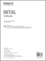 front cover of Trinity College London Violin Initial (Part only) from 2020