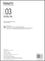 front cover of Trinity College London Violin Grade 3 (Part only) from 2020