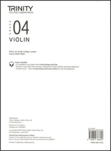 front cover of Trinity College London Violin Grade 4 (Part only) from 2020