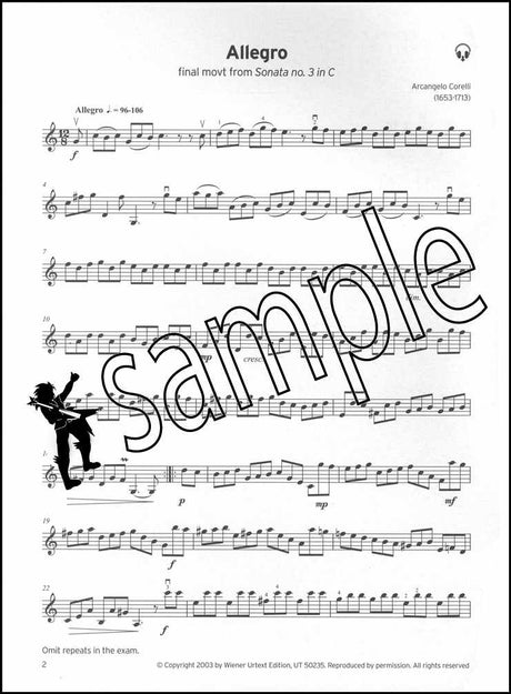 1st sample page from Trinity College London Violin Grade 5 (Part only) from 2020