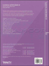 back cover of Trinity College London Classical Guitar Grade 3 from 2020