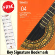 front cover of Trinity College London Classical Guitar Grade 4 from 2020 together with free Treble Clef bookmark