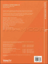 back cover of Trinity College London Classical Guitar Grade 4 from 2020