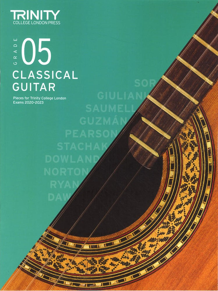 front cover of Trinity College London Classical Guitar Grade 5 from 2020