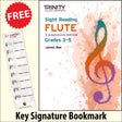 front cover of Trinity College London Flute Sight Reading Grades 3-5 together with free Treble Clef bookmark