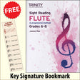 front cover of Trinity College London Flute Sight Reading Grades 6-8 together with free Treble Clef bookmark