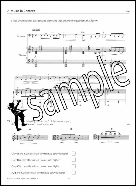 2nd sample page from ABRSM Music Theory Practice Papers 2021 Grade 5