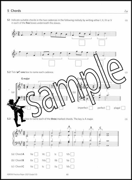 3rd sample page from ABRSM Music Theory Practice Papers 2021 Grade 5