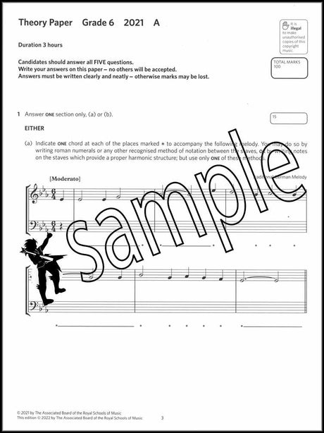 1st sample page from ABRSM Music Theory Practice Papers 2021 Grade 6