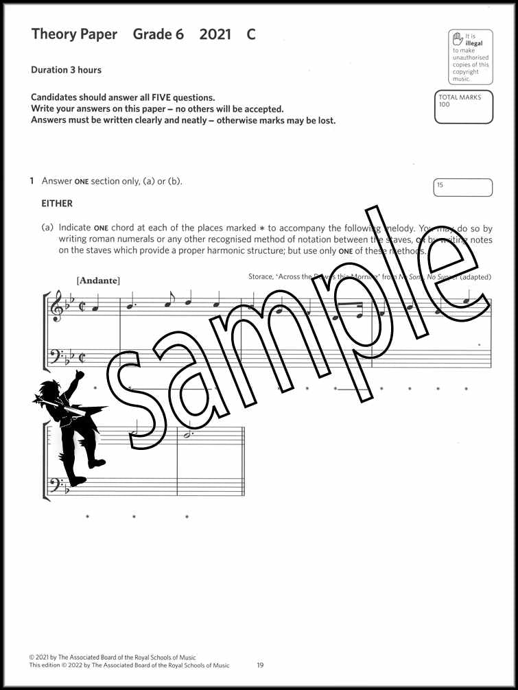 2nd sample page from ABRSM Music Theory Practice Papers 2021 Grade 6